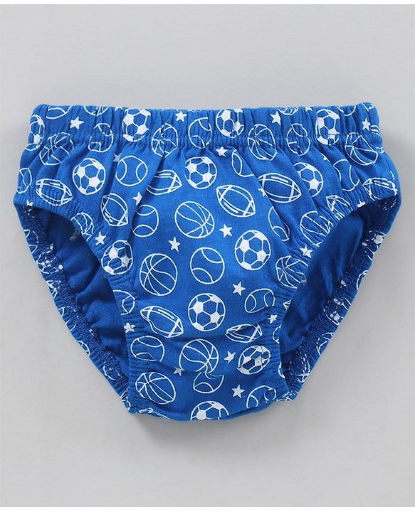 Babyhug Antibacterial Cotton Briefs Printed Pack of 3- Blue Yellow