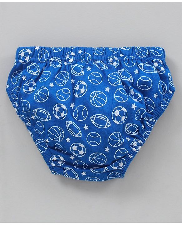Babyhug Antibacterial Cotton Briefs Printed Pack of 3- Blue Yellow