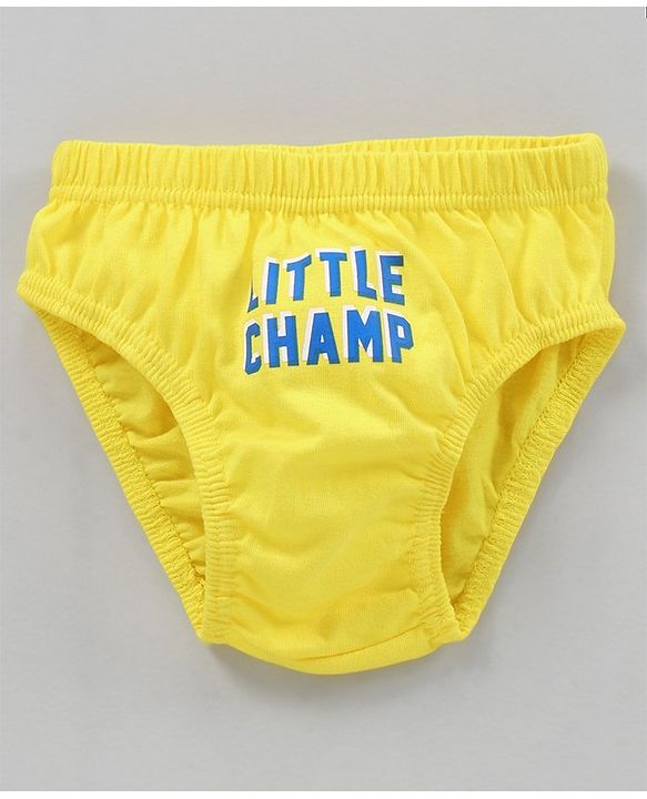 Babyhug Antibacterial Cotton Briefs Printed Pack of 3- Blue Yellow