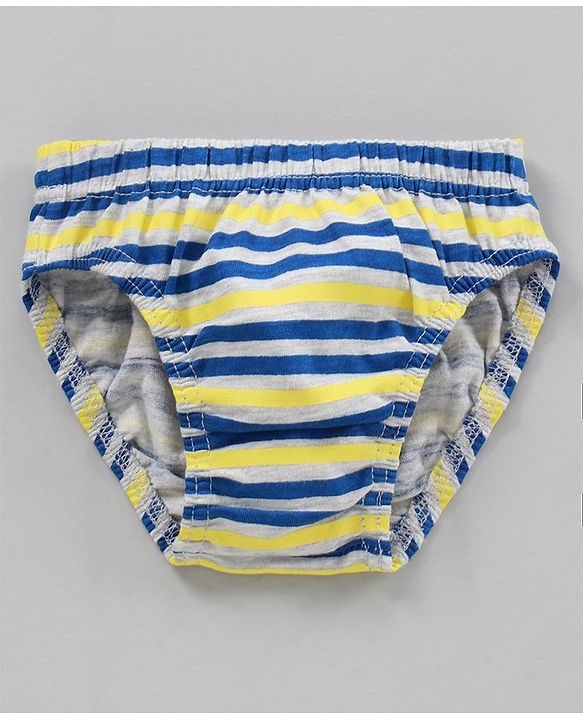 Babyhug Antibacterial Cotton Briefs Printed Pack of 3- Blue Yellow