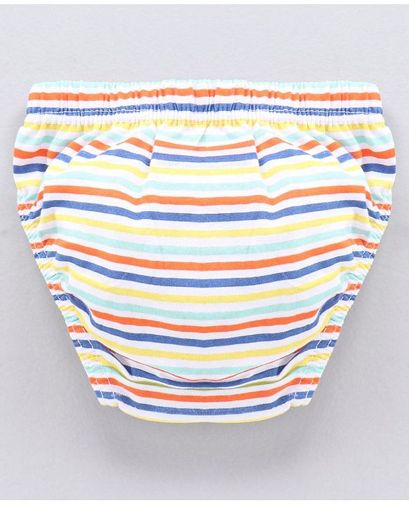Babyhug Antibacterial Fish Print & Striped Briefs Pack Of 3 - Multicolor
