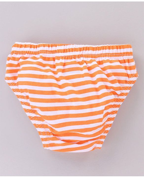 Babyhug Cotton Lion Print & Striped Briefs Pack Of 3 - Blue & Orange