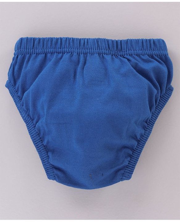 Babyhug Cotton Lion Print & Striped Briefs Pack Of 3 - Blue & Orange