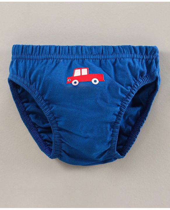 Babyhug Anti-Bacterial Briefs Vehicle Print & Striped Pack Of 3 - Multicolour