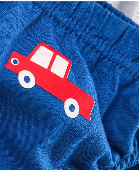 Babyhug Anti-Bacterial Briefs Vehicle Print & Striped Pack Of 3 - Multicolour