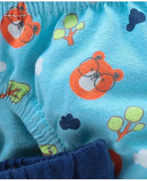 Babyhug Cotton Antibacterial Briefs Pack of 3 - Blue Green