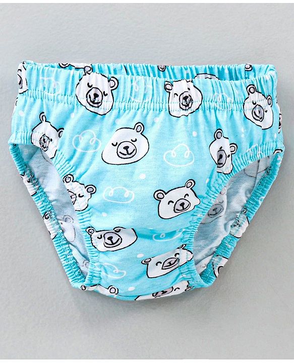 Babyhug Anti Bacterial Briefs Bear Print Pack of 3 - Blue