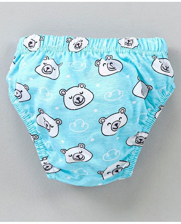 Babyhug Anti Bacterial Briefs Bear Print Pack of 3 - Blue