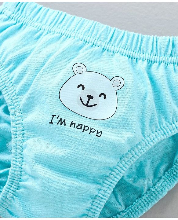 Babyhug Anti Bacterial Briefs Bear Print Pack of 3 - Blue