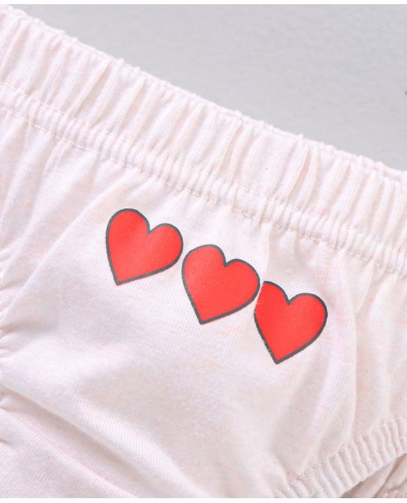 Babyhug Antibacterial Finish Cotton Panties Floral Dot And Heart Print Pack Of 3 - Blue Pink