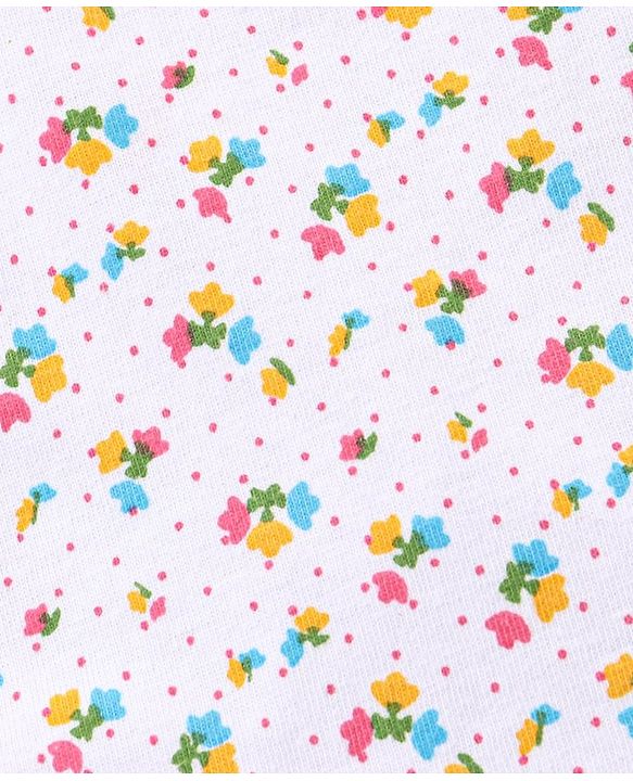 Babyhug 100% Cotton Sleeveless Slips Multi Prints Pack of 3 - Pink Orange White