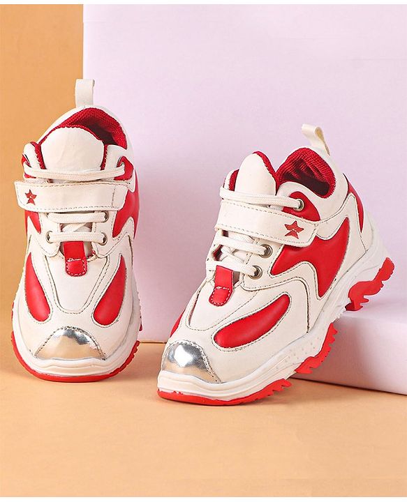 Cute Walk by Babyhug Velcro Sneakers - Red