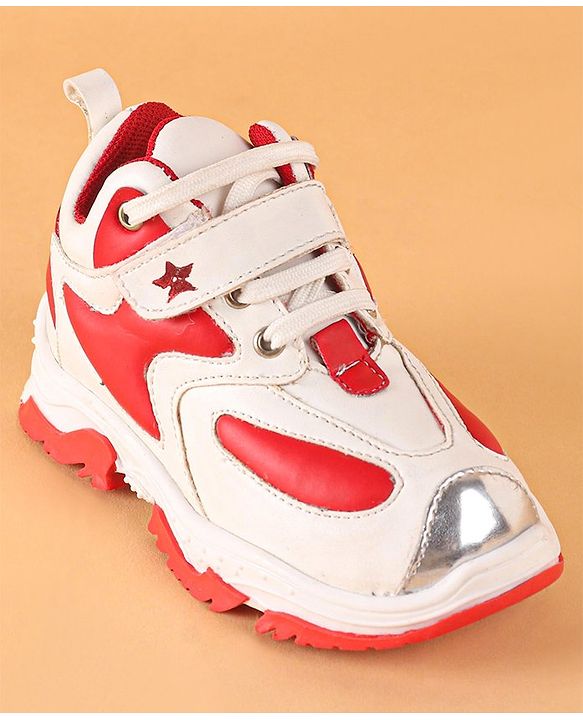 Cute Walk by Babyhug Velcro Sneakers - Red