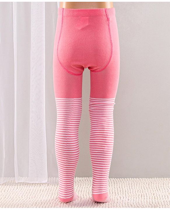 Cute Walk by Babyhug Full Length Anti-Bacterial Tights Pack of 2 - Pink Navy