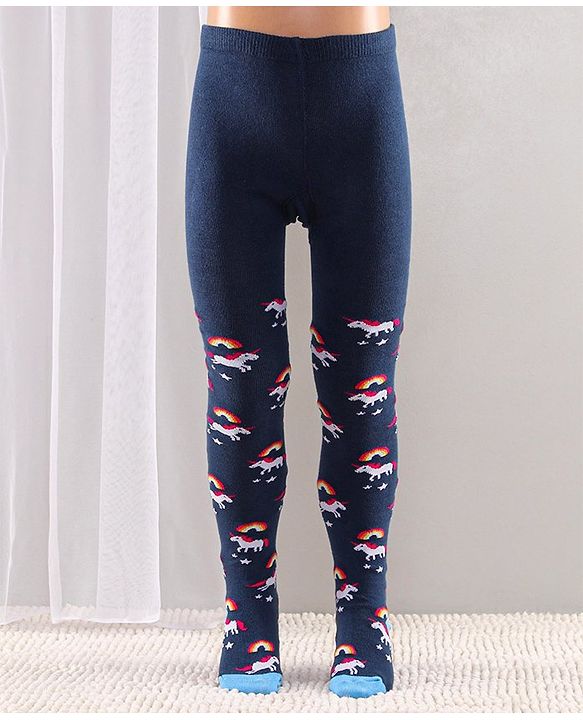 Cute Walk by Babyhug Full Length Anti-Bacterial Tights Pack of 2 - Pink Navy