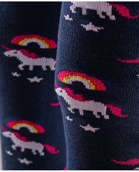 Cute Walk by Babyhug Full Length Anti-Bacterial Tights Pack of 2 - Pink Navy