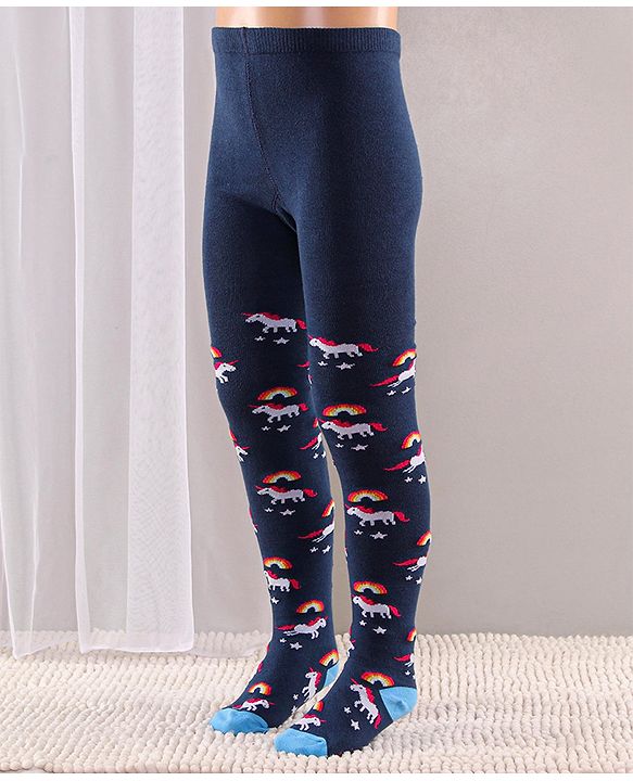 Cute Walk by Babyhug Full Length Anti-Bacterial Tights Pack of 2 - Pink Navy