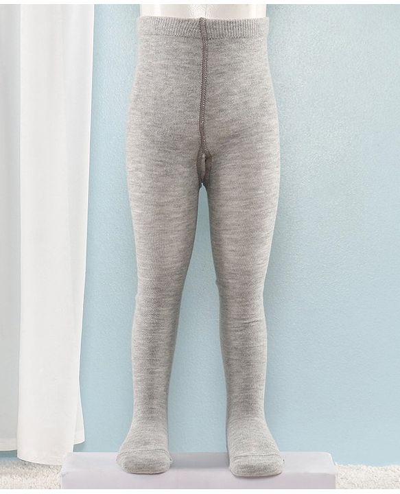 Cute Walk by Babyhug Full Length Anti-Bacterial Solid Tights - Grey