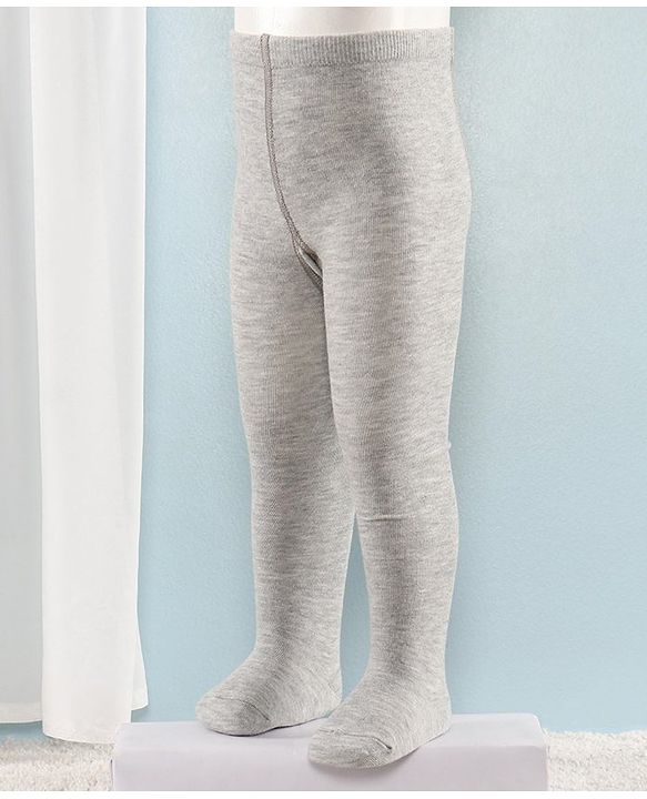 Cute Walk by Babyhug Full Length Anti-Bacterial Solid Tights - Grey