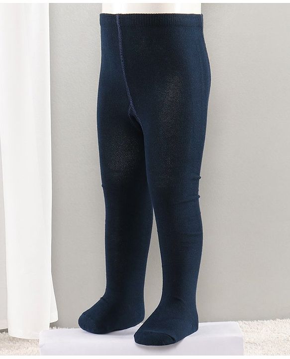 Cute Walk by Babyhug Full Length Anti-Bacterial Solid Tights - Navy Blue