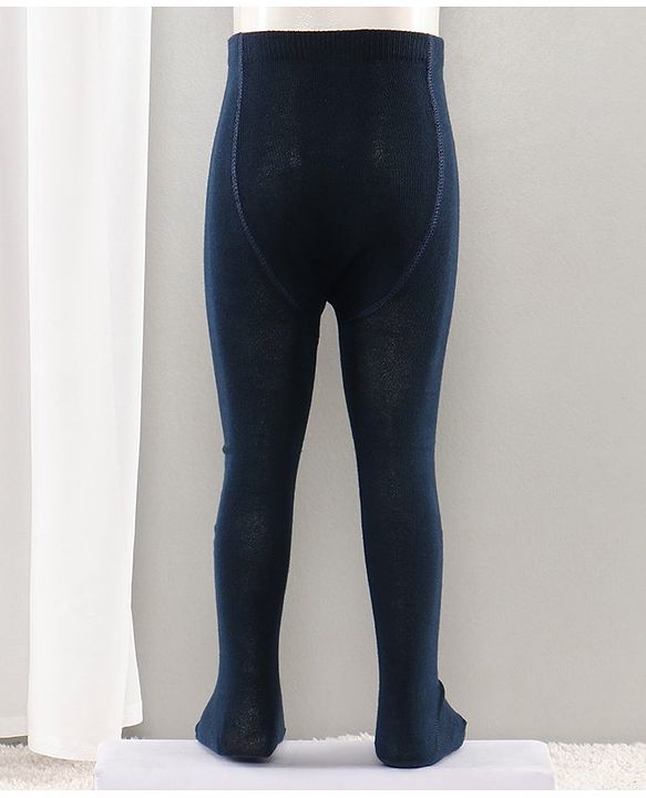 Cute Walk by Babyhug Full Length Anti-Bacterial Solid Tights - Navy Blue