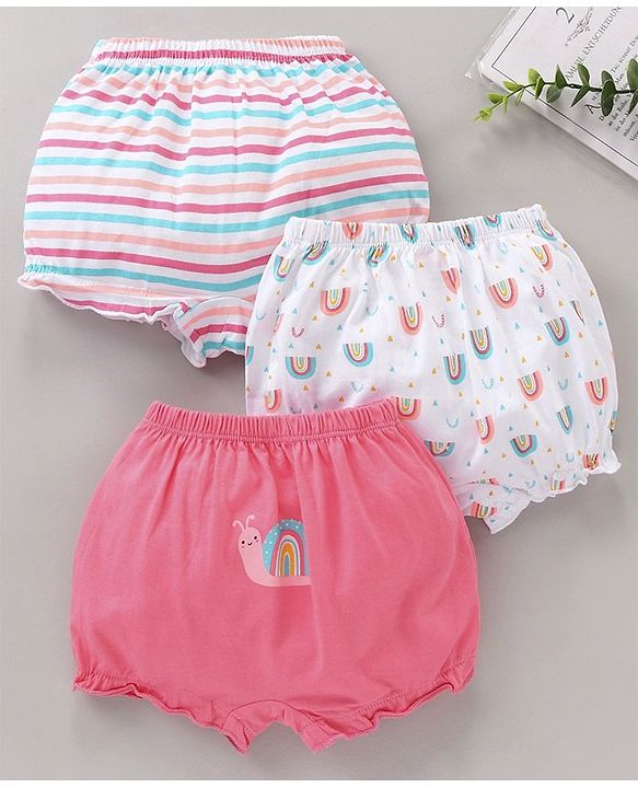 Babyhug 100% Cotton Bloomer Pack of 3 - Multicolor