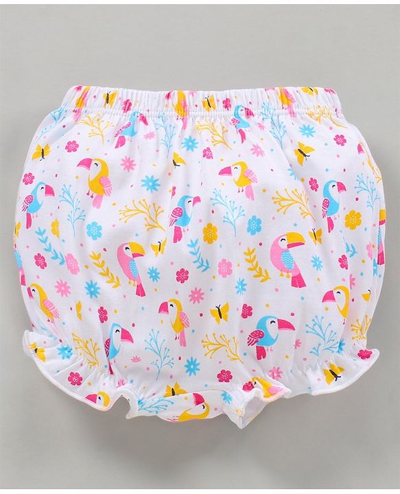 Babyhug Cotton Bloomers Printed Pack of 3- Multicolor