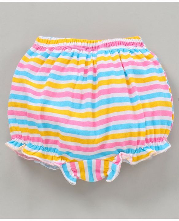 Babyhug Cotton Bloomers Printed Pack of 3- Multicolor