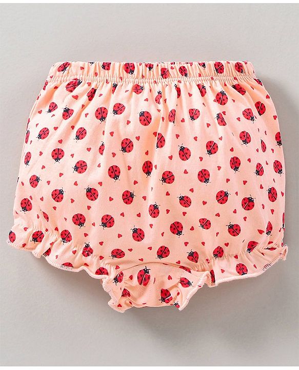Babyhug Cotton Bloomers Stripes & Polka Dots Print Pack of 3 - Red White