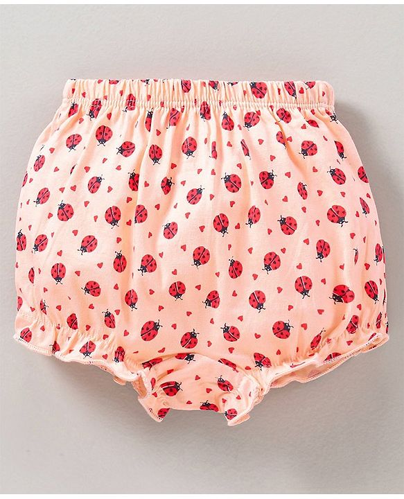 Babyhug Cotton Bloomers Stripes & Polka Dots Print Pack of 3 - Red White