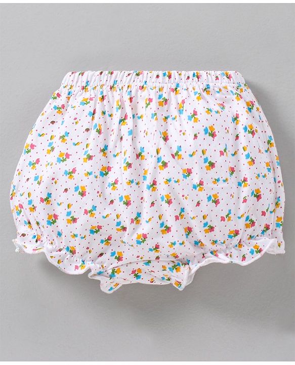 Babyhug Cotton Bloomers Stripes & Polka Dots Print Pack of 3 - Red White