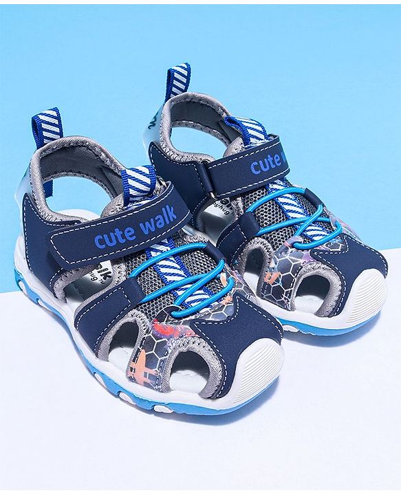 Cute Walk by Babyhug Sandals With Velcro Closure - Navy Blue