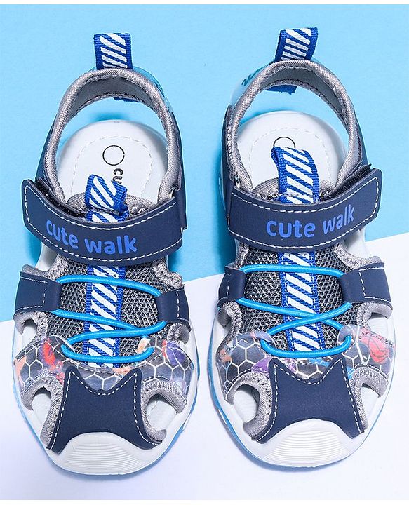 Cute Walk by Babyhug Sandals With Velcro Closure - Navy Blue