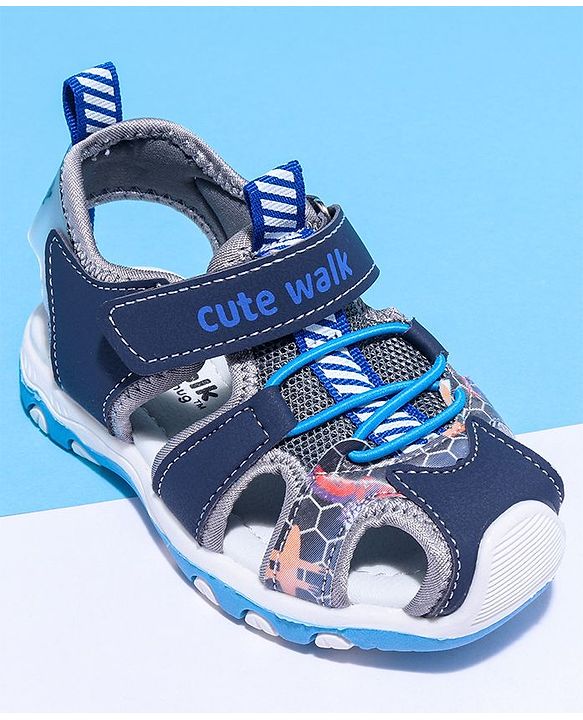 Cute Walk by Babyhug Sandals With Velcro Closure - Navy Blue