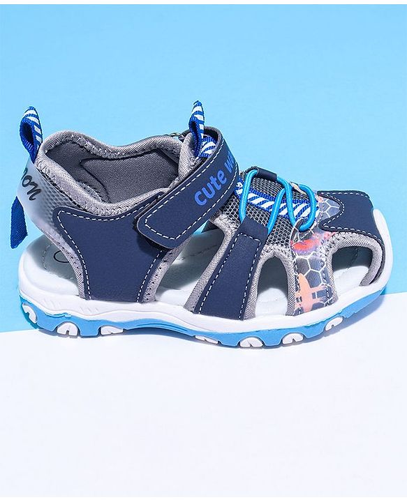 Cute Walk by Babyhug Sandals With Velcro Closure - Navy Blue