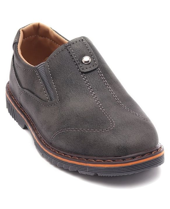 Cute Walk by Babyhug Slip On Formal Shoes Stitched Design - Grey