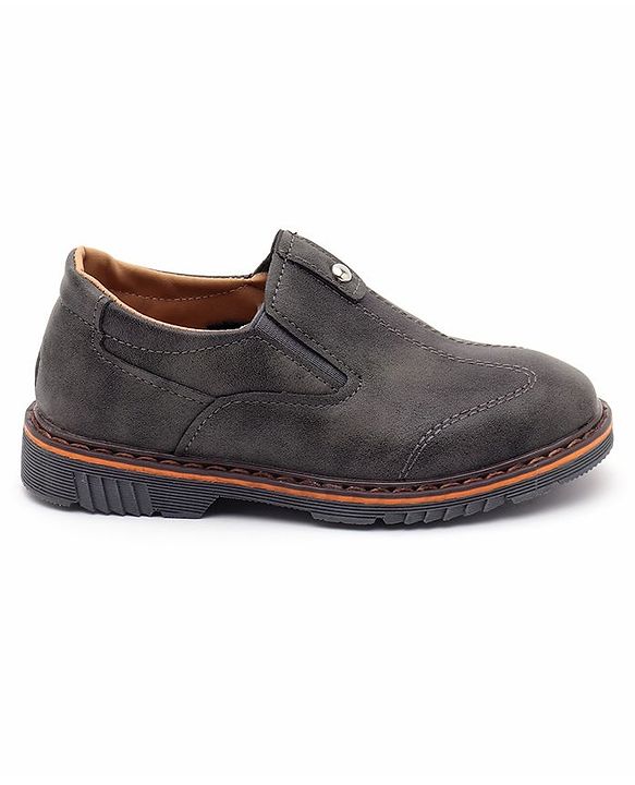 Cute Walk by Babyhug Slip On Formal Shoes Stitched Design - Grey