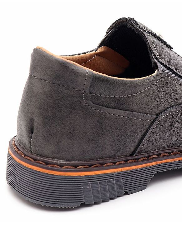 Cute Walk by Babyhug Slip On Formal Shoes Stitched Design - Grey