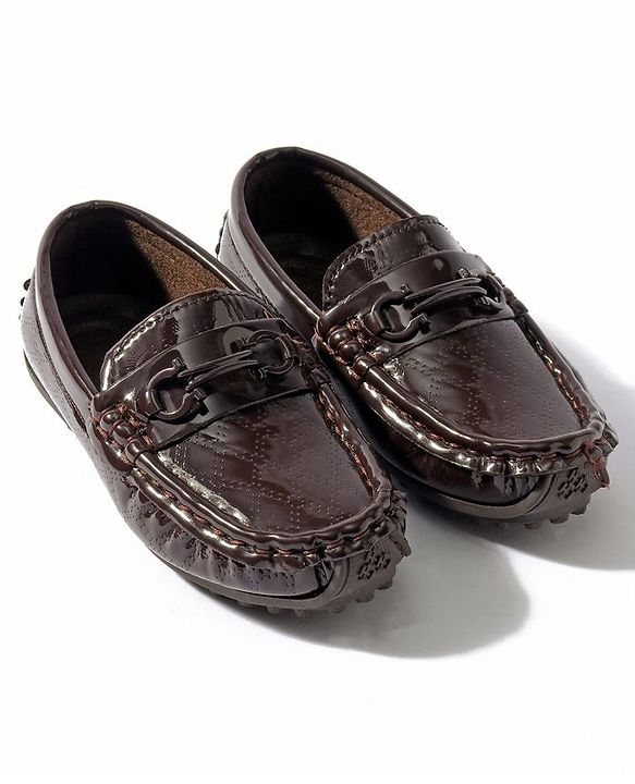 Cute Walk by Babyhug Slip On Party Wear Loafer Shoes - Dark Brown