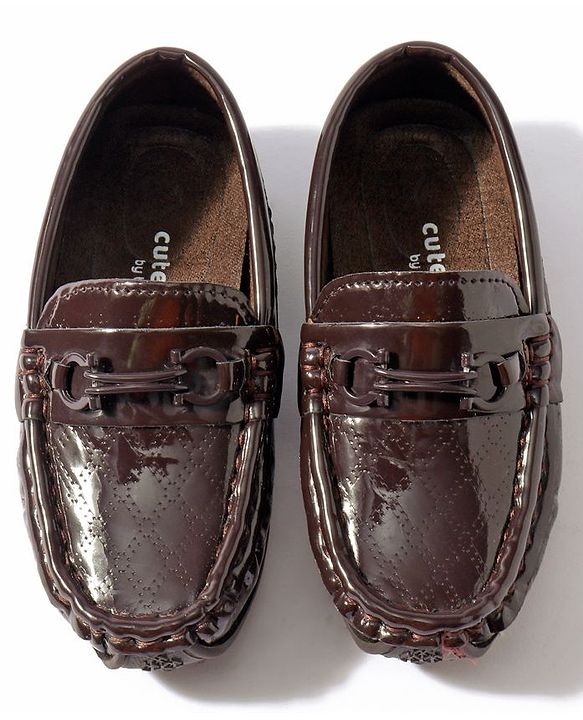 Cute Walk by Babyhug Slip On Party Wear Loafer Shoes - Dark Brown
