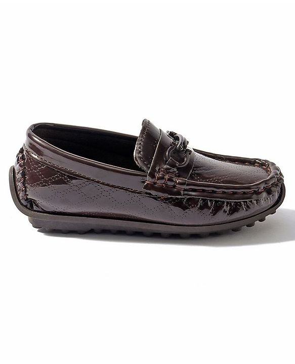 Cute Walk by Babyhug Slip On Party Wear Loafer Shoes - Dark Brown
