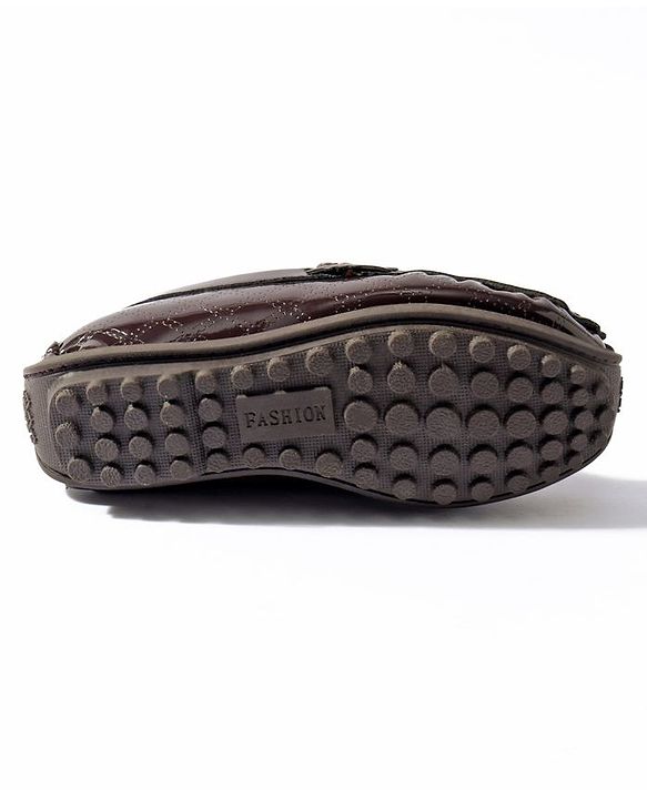 Cute Walk by Babyhug Slip On Party Wear Loafer Shoes - Dark Brown