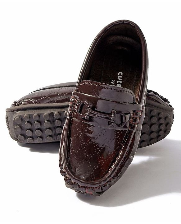 Cute Walk by Babyhug Slip On Party Wear Loafer Shoes - Dark Brown