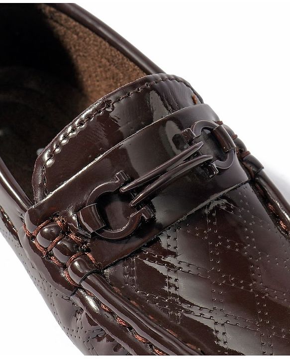 Cute Walk by Babyhug Slip On Party Wear Loafer Shoes - Dark Brown