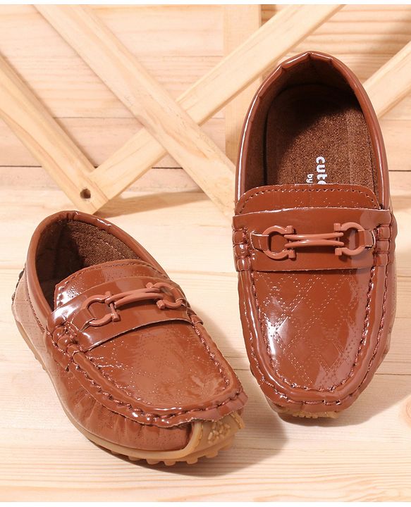 Cute Walk by Babyhug Slip On Party Wear Loafer Shoes - Brown