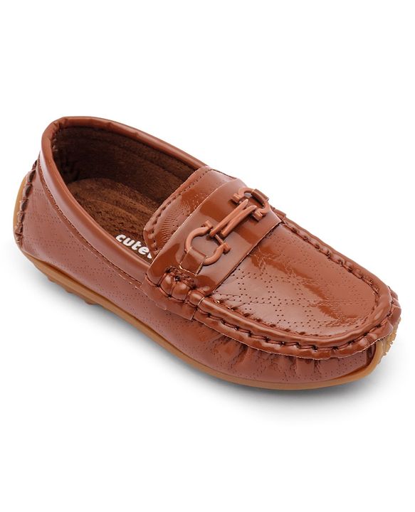 Cute Walk by Babyhug Slip On Party Wear Loafer Shoes - Brown