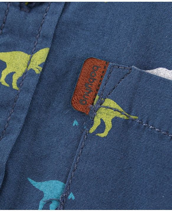 Babyhug Full Sleeves Shirt Dinosaur Print - Blue