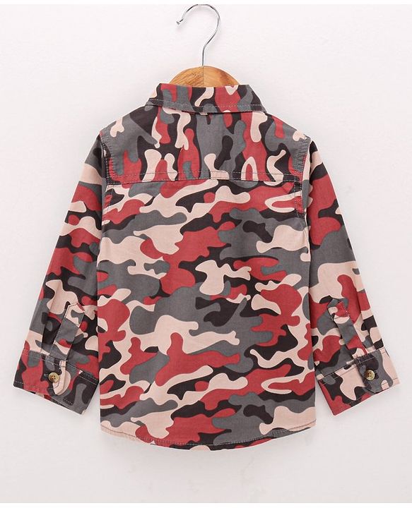Babyhug Full Sleeves Printed Shirt - Khaki