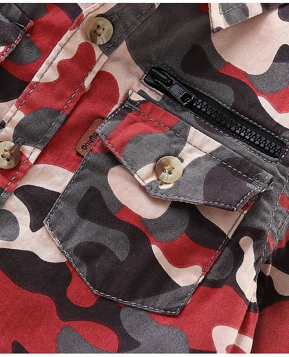 Babyhug Full Sleeves Printed Shirt - Khaki