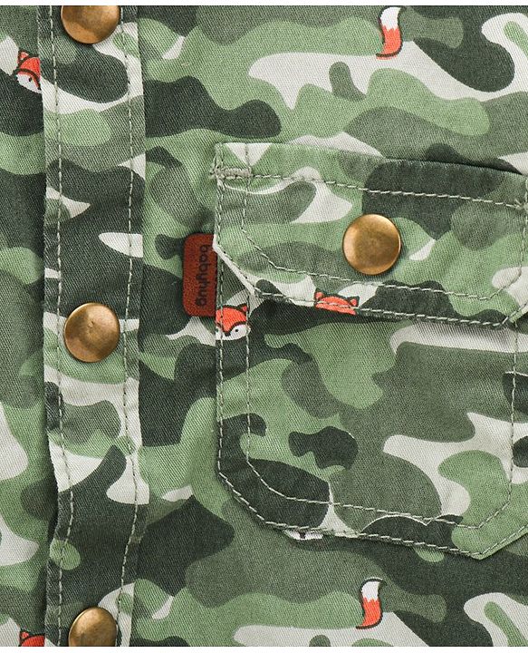 Babyhug Full  Sleeves Printed Shirt - Green